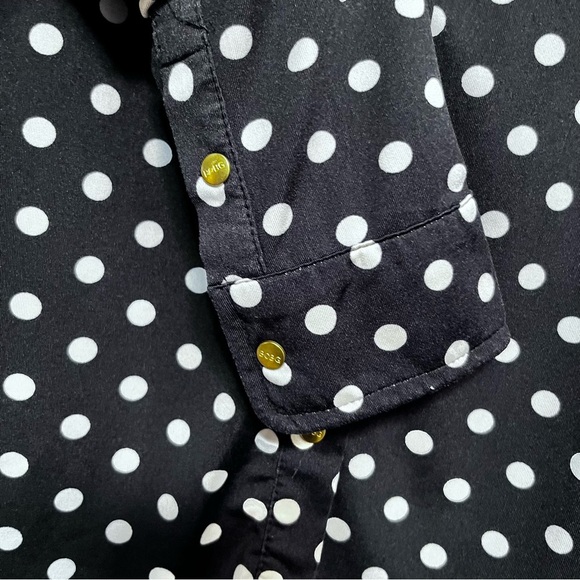 BCBGMaxazria Black/White Polka Dot Top Size Medium - Picture 6 of 11